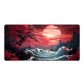 Eco-friendly Red Moon Mouse Pad 4mm Thickness for Gaming Keyboard USB Anti-slip Rubber Base Desk Mat